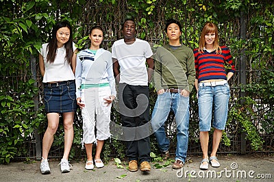 friends in the park Stock Photo