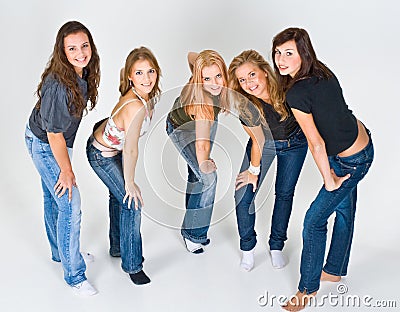 Friends posing in studio Stock Photo