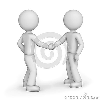 Friends shaking hands Cartoon Illustration