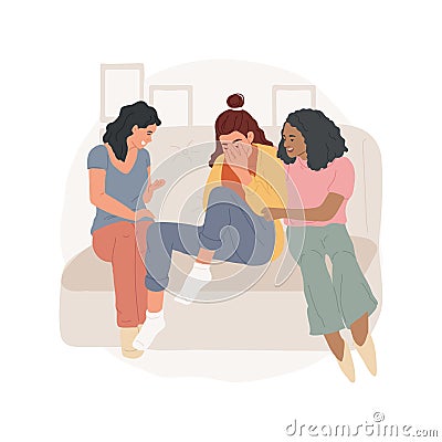 Friends support isolated cartoon vector illustration. Vector Illustration