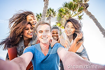 Friends taking selfie Stock Photo