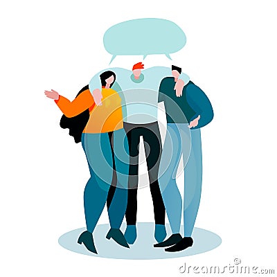 Friends talk. People dispute. Vector illustration EPS 10 isolated on white Vector Illustration