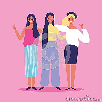 Friends women smiling Vector Illustration