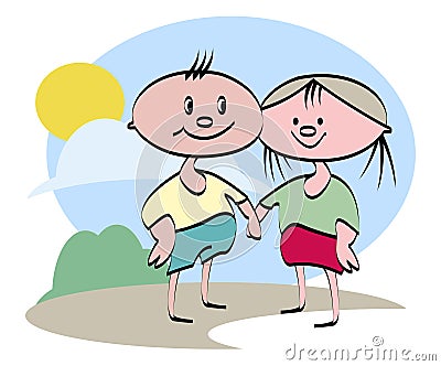 Friendship Cartoon Illustration