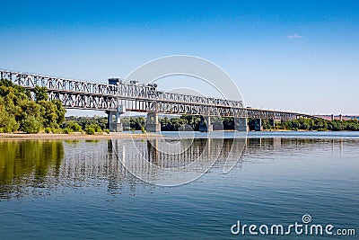 Friendship Bridge over Danube in Giurgiu Stock Photo
