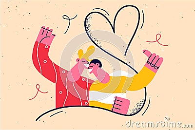 Friendship, brothers, male couple concept. Vector Illustration