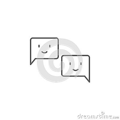 friendship chat bubbles outline icon. Elements of friendship line icon. Signs, symbols and vectors can be used for web, logo, Stock Photo