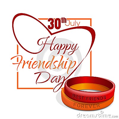 Friendship Day card 30 July Vector Illustration