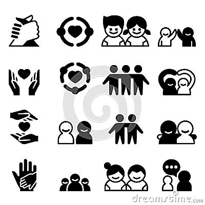 Friendship & Friend icons Vector Illustration