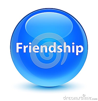 Friendship glassy cyan blue round button Cartoon Illustration