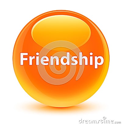 Friendship glassy orange round button Cartoon Illustration