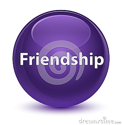 Friendship glassy purple round button Cartoon Illustration