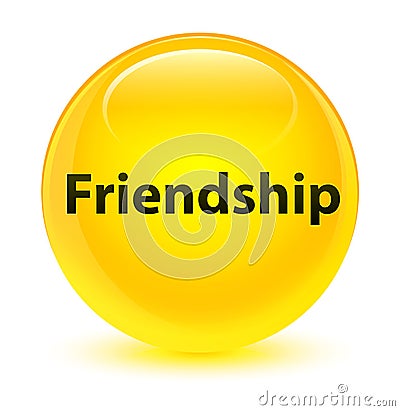 Friendship glassy yellow round button Cartoon Illustration