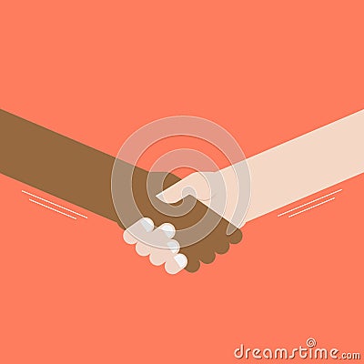 Friendship Handshake. Relationship Handshake. Cartoon Illustration