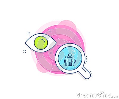 Friendship line icon. Friends group sign. Assistance business. Vector Vector Illustration