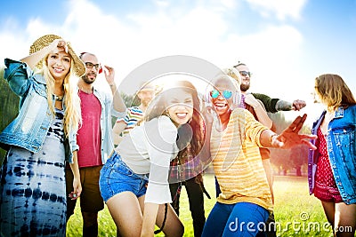 Friendship Party Togetherness Summer Happiness Concept Stock Photo