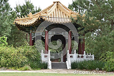 Friendship Pavilion at McGovern Centennial Gardens at Hermann Park in Houston, Texas Stock Photo