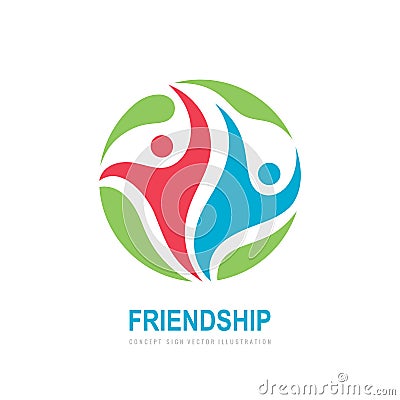 Friendship people concept vector logo design. Vector Illustration