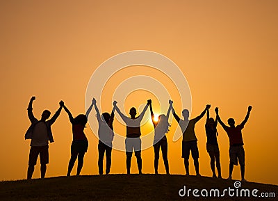 Friendship People Togetherness Happiness Outdoors Concept Stock Photo