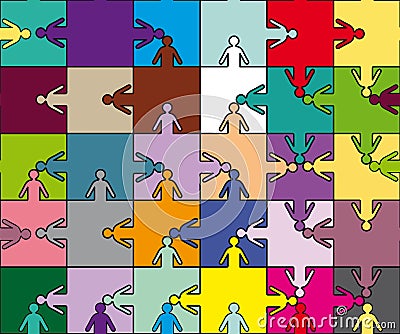 Friendship team puzzle Vector Illustration