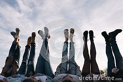 Friendship together. Creative pastime outdoor Stock Photo