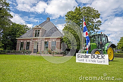 FRIESLAND, NETHERLANDS - July 5, 2022: Farmers protesting against government decisions concerning nitrogen policy Editorial Stock Photo
