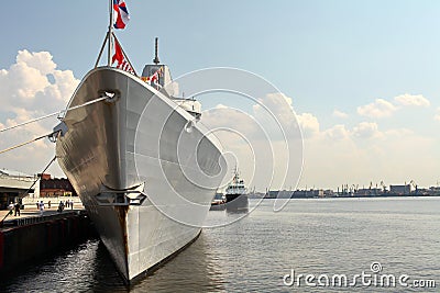 Frigate at the pier Editorial Stock Photo