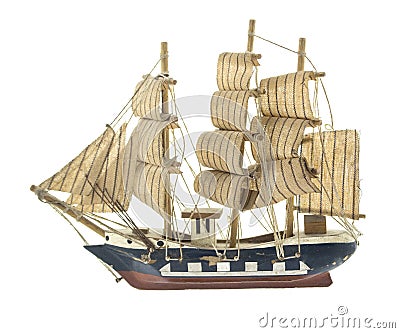 Frigate ship toy model Stock Photo