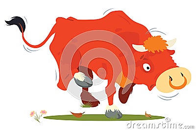 Frightened running bull. Illustration for internet and mobile website Vector Illustration