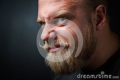 Frightening bearded man Stock Photo