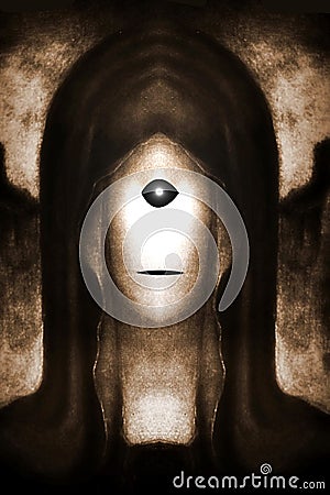 Frightening Cyclops Reaper Monk - Sepia Effect Stock Photo