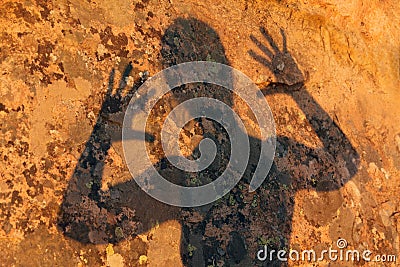 Frightening human shadow Stock Photo