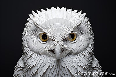 Frigid Polar owl winter. Generate Ai Stock Photo