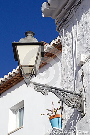 Charming Frigiliana village, Spain Traditional Spanish hill town Vertical shot Stock Photo