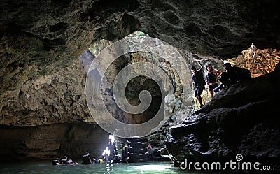 Fringe cave tour Editorial Stock Photo