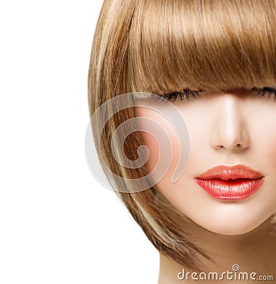 Fringe Hairstyle Stock Photo