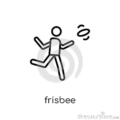 Frisbee icon. Trendy modern flat linear vector Frisbee icon on w Vector Illustration