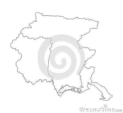 Friuli-Venezia Giulia, Italy, vector map contour illustration Cartoon Illustration