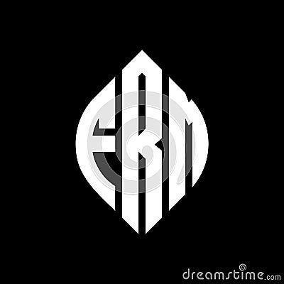 FRM circle letter logo design with circle and ellipse shape. FRM ellipse letters with typographic style. The three initials form a Vector Illustration