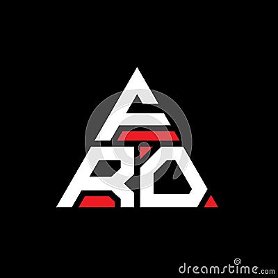 FRO triangle letter logo design with triangle shape. FRO triangle logo design monogram. FRO triangle vector logo template with red Vector Illustration