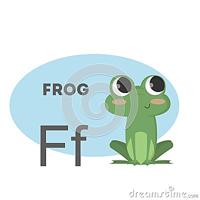 Frog on alphabet. Vector Illustration