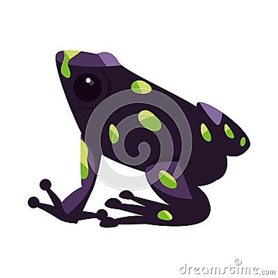 frog black with spot Cartoon Illustration