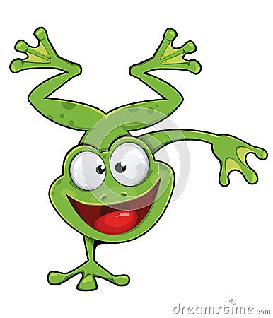 Frog cartoon character. Funny frog Vector Illustration