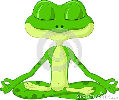 Frog cartoon doing yoga Vector Illustration