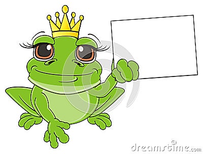 Frog with clean paper Stock Photo