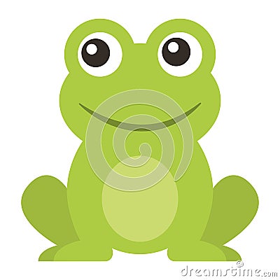 Frog cute animal sitting cartoon Vector Illustration