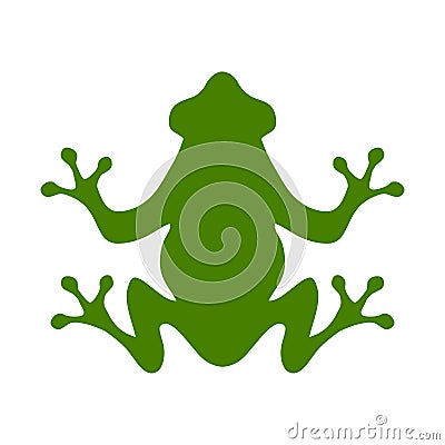 Frog.Flat style illustration of green frog on white background Vector Illustration