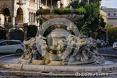 Frog Fountain in Rome Editorial Stock Photo
