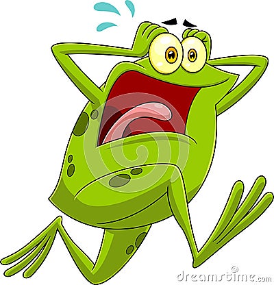 Scaring Frog Cartoon Character Running Vector Illustration