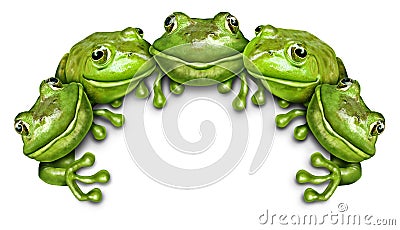 Frog Group Sign Stock Photo
